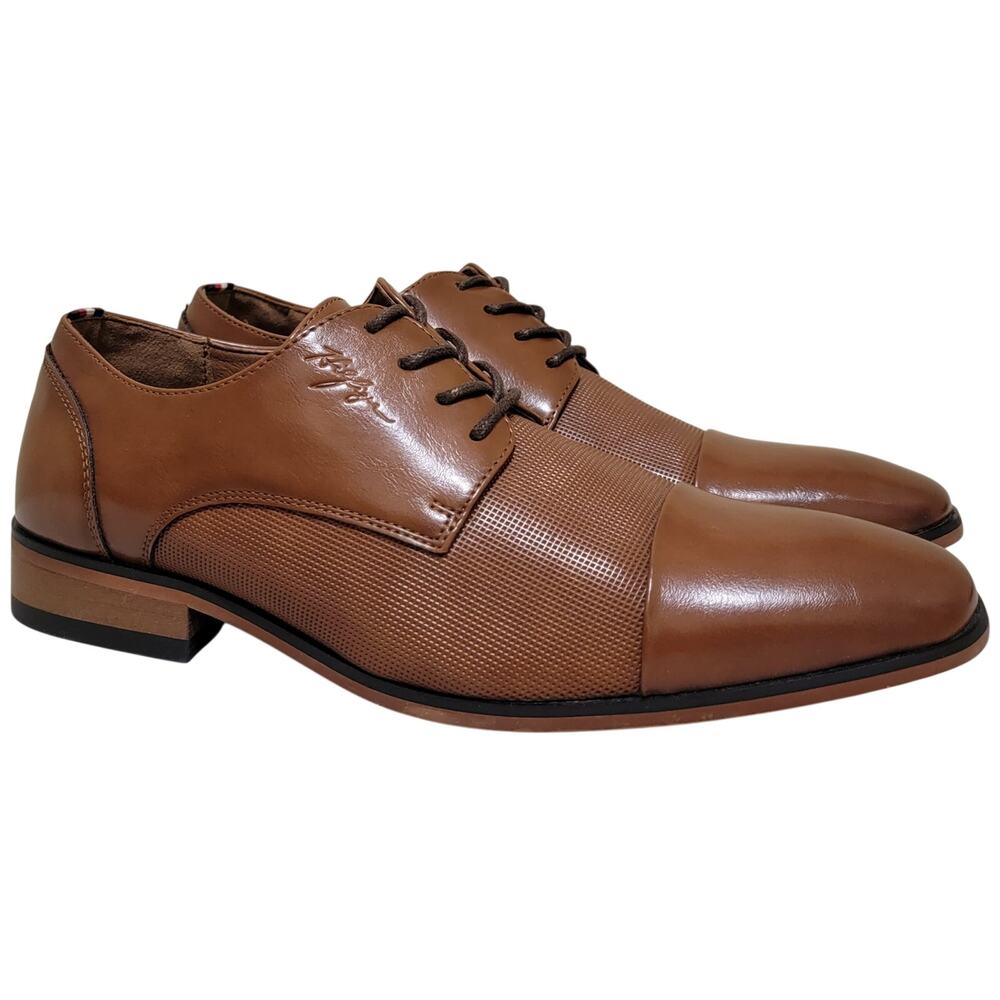 Tommy Hilfiger Men Sheldon Cap Toe Derby Oxfords Size US 9.5M Dark Natural Brown